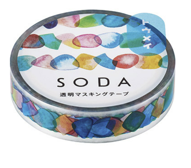 SODA transparent Masking Tape 0.4" Transparent Tape / Drop Candy