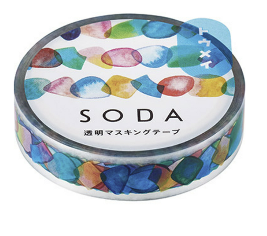 SODA transparent Masking Tape 0.4" Transparent Tape / Drop Candy