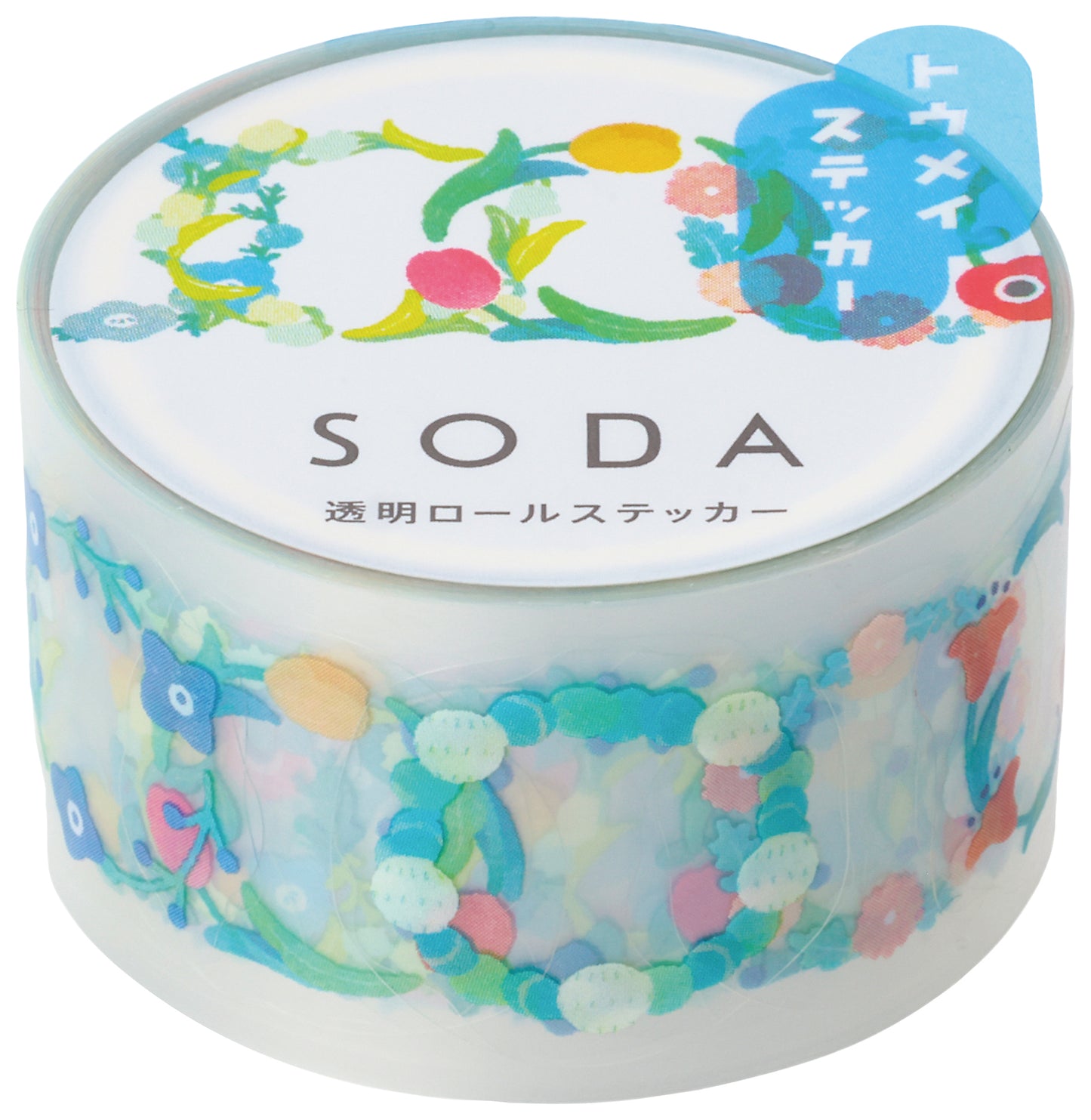 SODA transparent Masking Tape 0.8" Sticker / Flower Crown