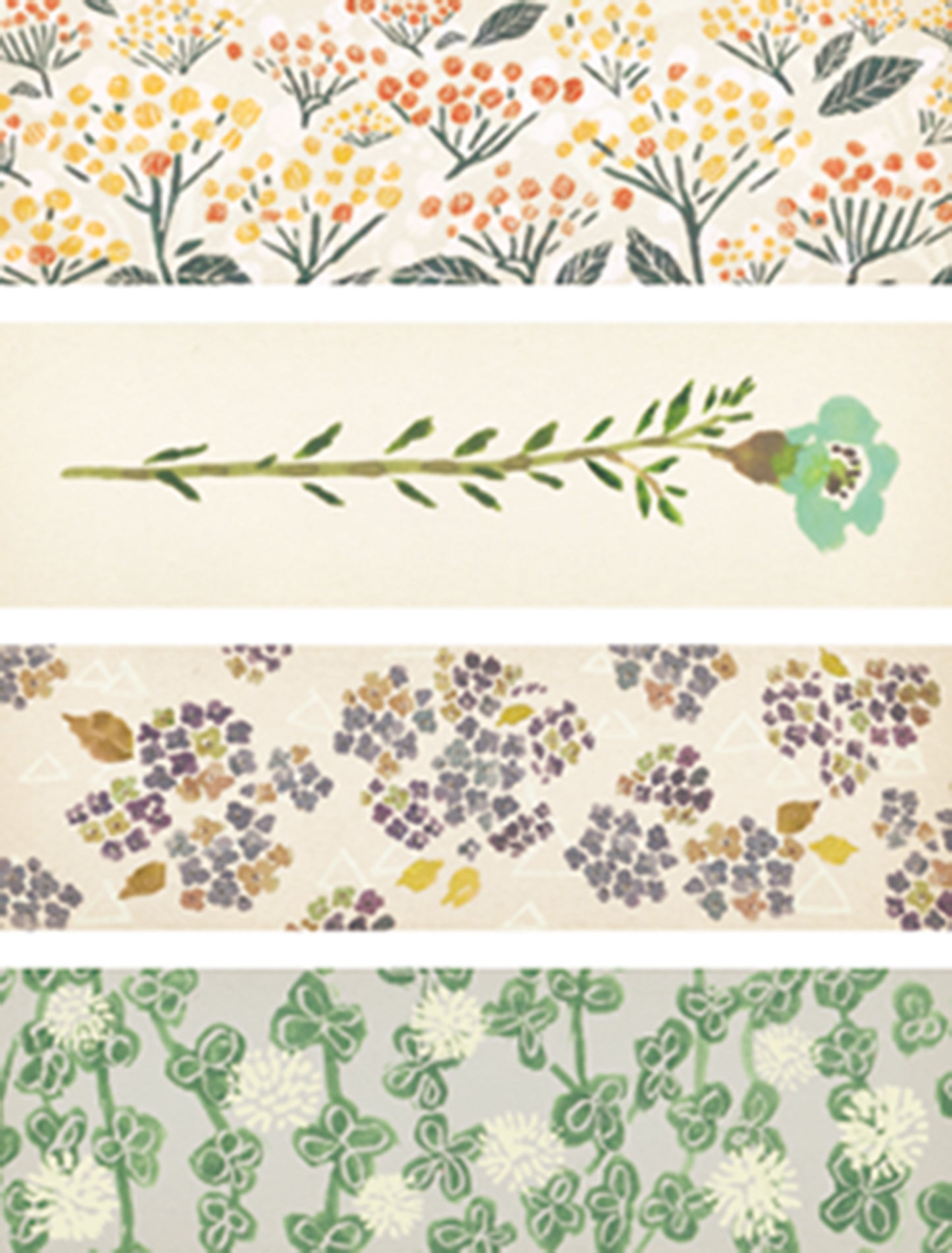 Pre-cut Decorative Tape KITTA WASHI Tape Basic / Flower 4