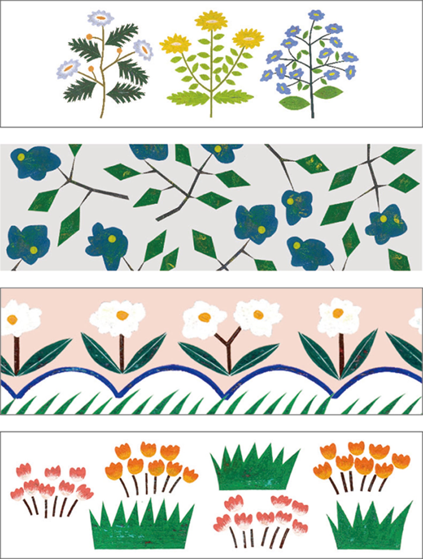 Pre-cut Decorative Tape KITTA WASHI Tape Basic / Flower 5