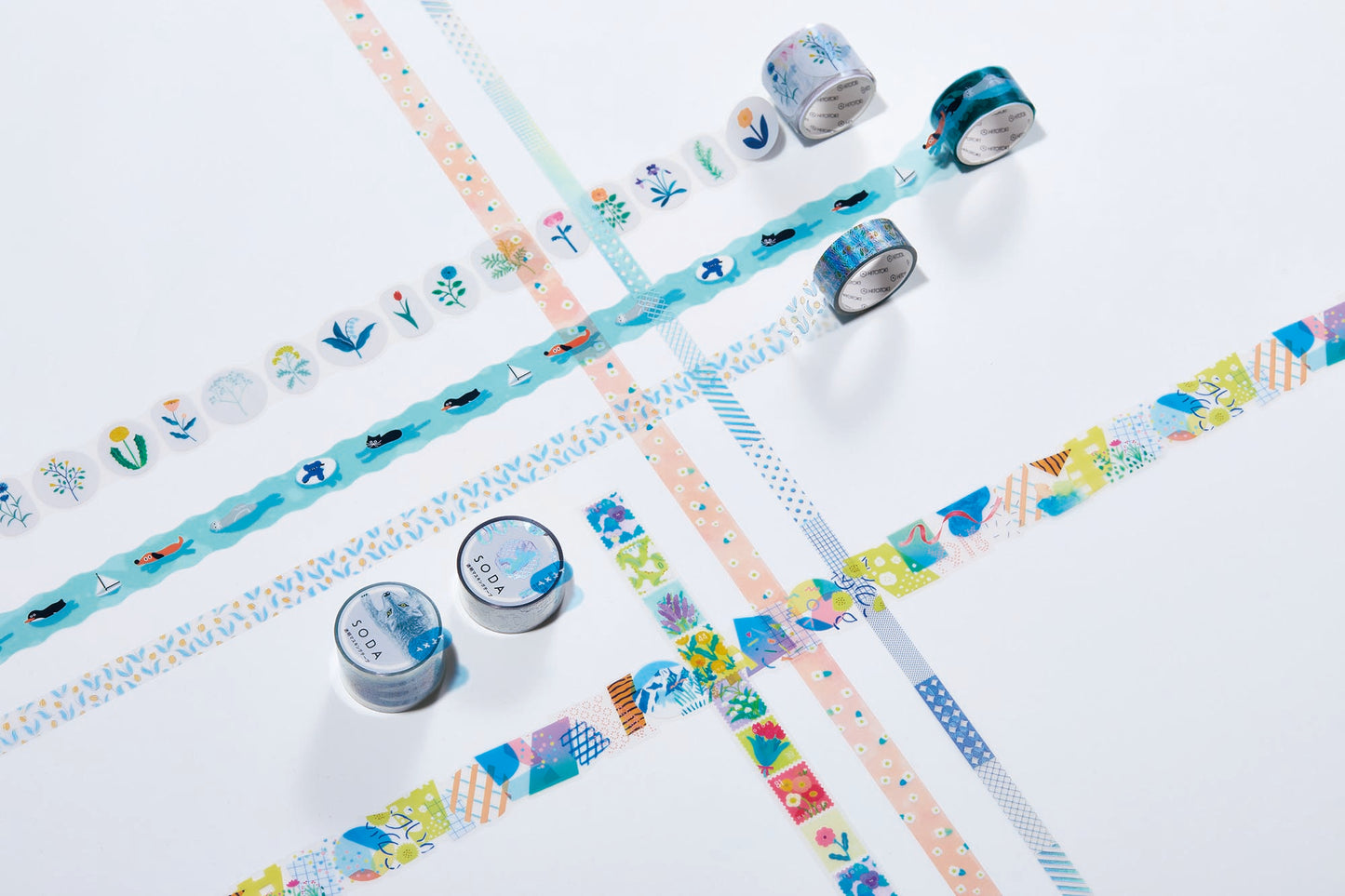 SODA transparent Masking Tape 0.4" Transparent Tape / Drop Candy