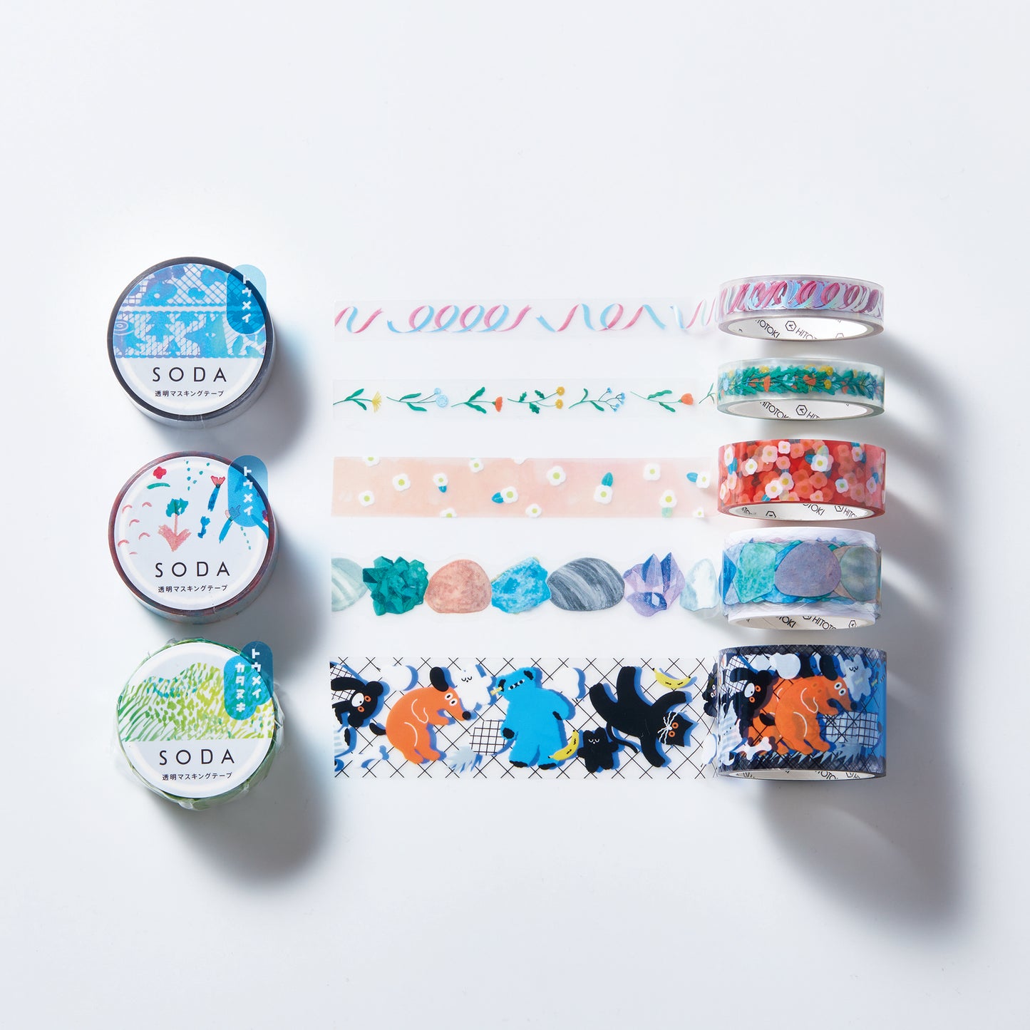 SODA transparent Masking Tape 0.8" Sticker / Flower Crown