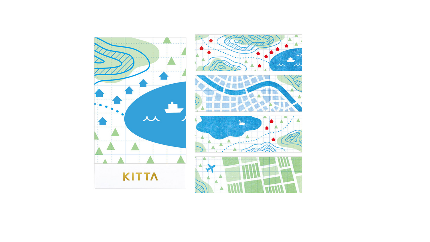 Pre-cut Decorative Tape KITTA WASHI Tape Basic / Map