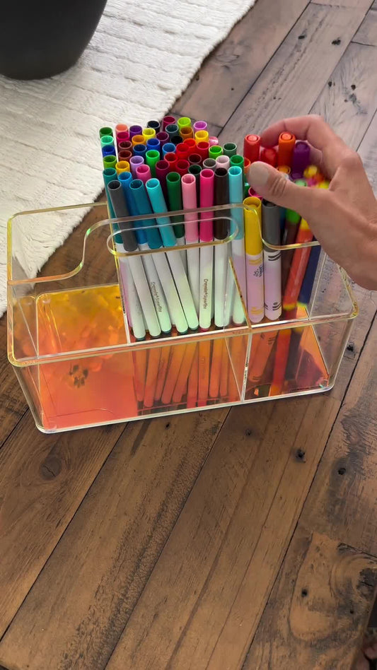 Keeping all their stationary and art supplies organized just got way easier with this Portable Lumillia Acrylic Desk Organizer @atouchofsimplicitybyrana