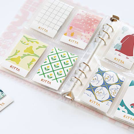 ONLY FOR OTONA Sticker Binder Type Pocket Refill (6-Hole) - Card Type Divided pockets—ideal for flakes, small stickers, or business cards. 10 Sheets