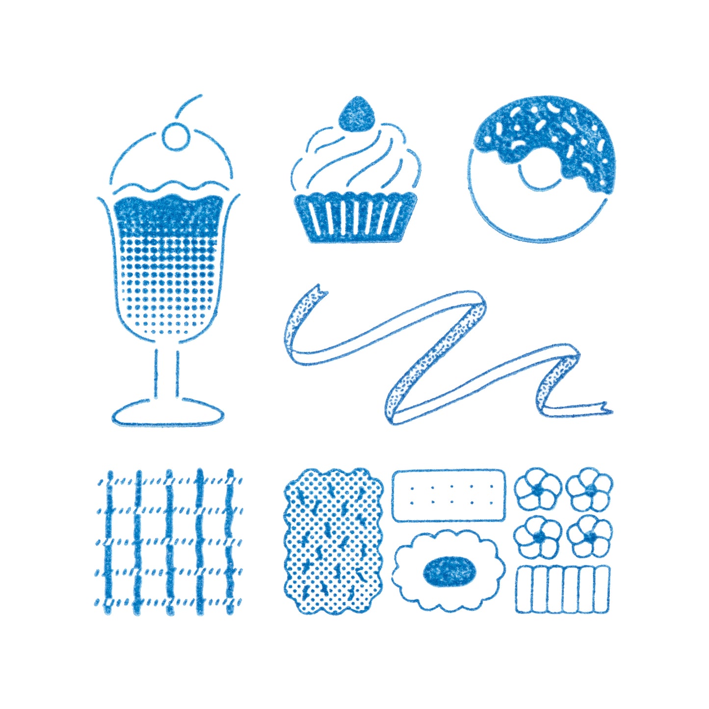 KORI JIRUSHI Crystal clarity stamp - 6 Set Box (Sweets set)