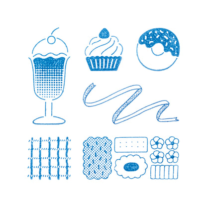 KORI JIRUSHI Crystal clarity stamp - 6 Set Box (Sweets set)