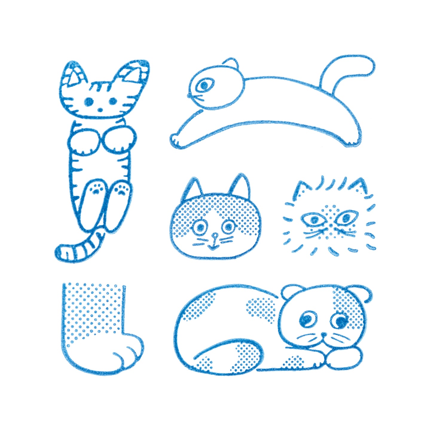KORI JIRUSHI Crystal clarity stamp - 6 Set Box (Cat set)