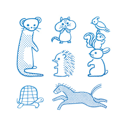 KORI JIRUSHI Crystal clarity stamp - 6 Set Box (Animal Set)