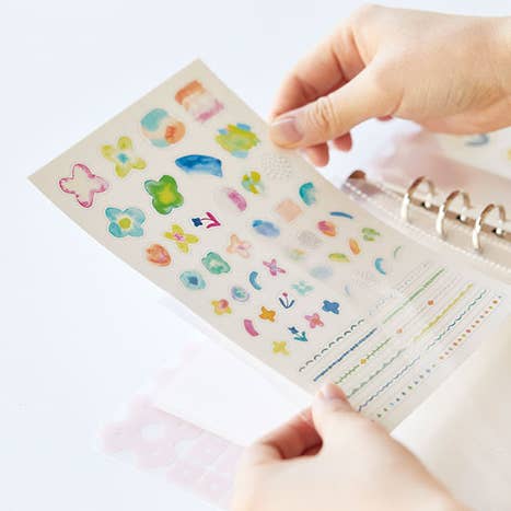 ONLY FOR OTONA Sticker Binder Type Pocket Refill (6-Hole) - Standard Perfect for full-sized sticker sheets. 10 Sheets