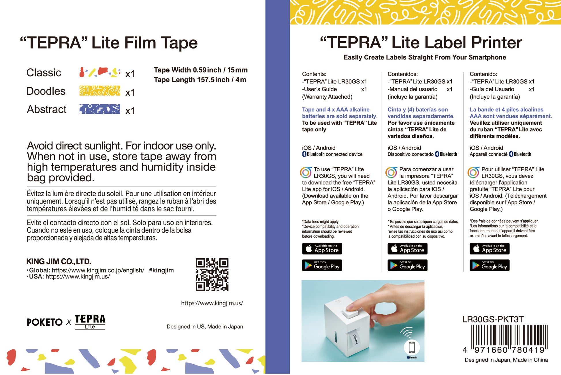TEPRA Lite 3 tape Starter Pack POKETO Edition